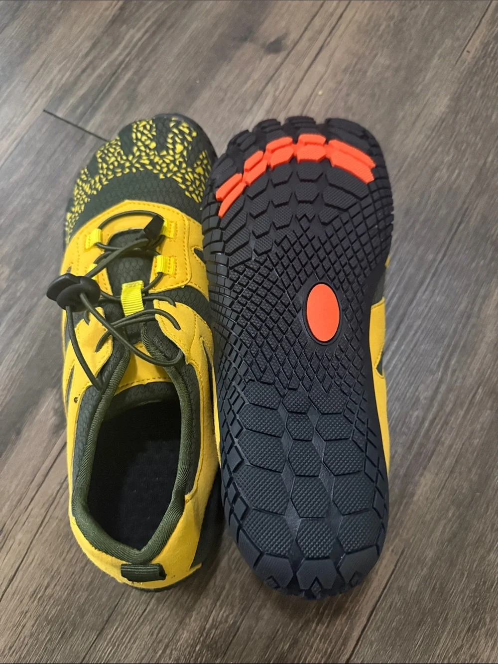 Kids Yellow and Black Five-Toe Active Water Shoes